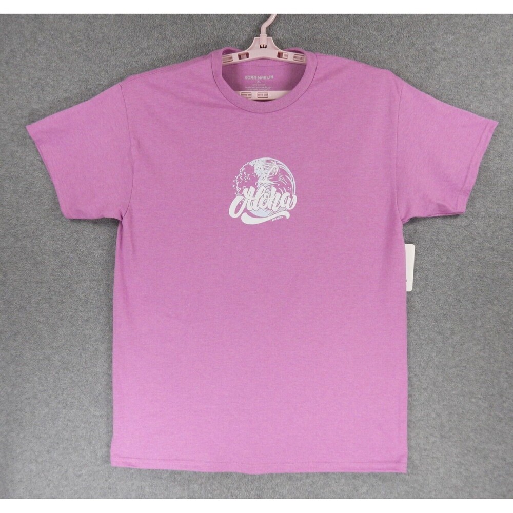 Aloha Hawaii Womens TShirt Extra Large Pink Ocean Wave Big Island Kona Marlin
